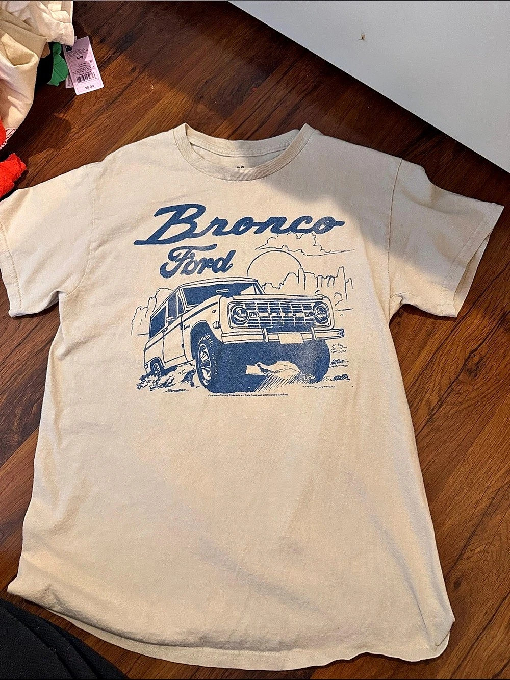Junk Food Clothing Ford Bronco Baja Vintage Tee Cream & Blue XS